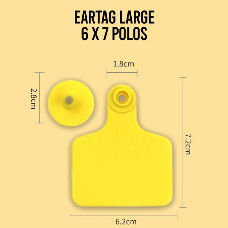 EAR TAG PLAIN EARTAG 1 PCS LARGE UK 6 X 7 สําหรับ LIVESTOCK COWS, GOATS, PIGS, HORSES, SHEEP