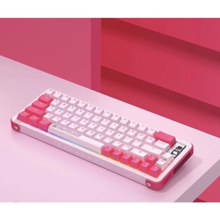 คีย์บอร์ดสีชมพู keyboard Royalaxe Y68 65% Hotswap คีย์บอร์ดไร้สาย RGB Backlight double Shot PBT Keycaps/Mac/Windows