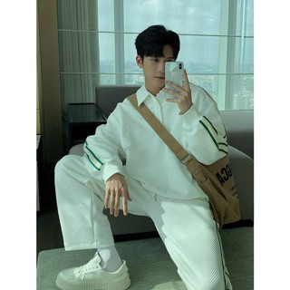 เสื้อโปโล แขนยาว ลายทาง สีตัดกัน แฟชั่นฤดูใบไม้ร่วง สําหรับผู้ชาย ไซซ์ M-3XL 2022