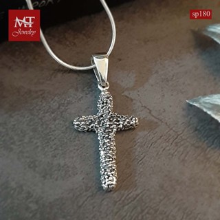 MT จี้เงินแท้ ไม้กางเขน งานรมดำ Solid 925 Sterling Silver Oxidized Cross Pendant (sp180) MT Jewelry มณีธารา