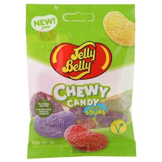 เจลลี่เบลลี่ ลูกอมเคี้ยวหนึบกลิ่นผลไม้รวม Jelly Belly Chewy Candy Sours Assorted Fruits 60g.