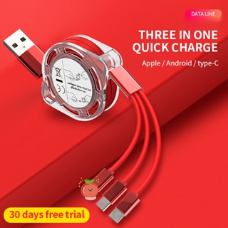 3 In1 สายชาร์จโทรศัพท์มือถือ USB Micro 3A ชาร์จเร็ว อุปกรณ์เสริม สําหรับ Samsung Huawei