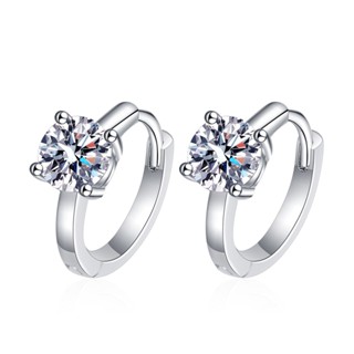 0.5ct moissanite diamond earrings ต่างหูห่วงเงิน 925 ประดับเพชรโมอิส