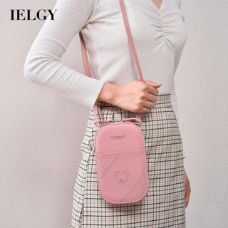 IELGY กระเป๋าใส่โทรศัพท์ เมสเซนเจอร์ น่ารัก สไตล์เกาหลี มีซิป สีชมพู สําหรับผู้หญิง