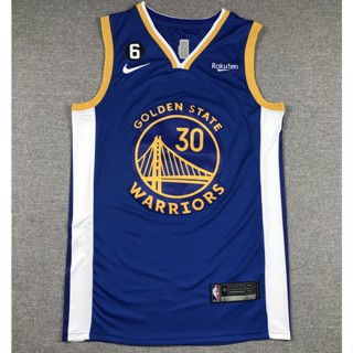 ใหม่ NBA Golden State Warriors สําหรับผู้ชาย #เสื้อกีฬาบาสเก็ตบอล ปักลาย Stephen Curry สีฟ้า 30 ชิ้น