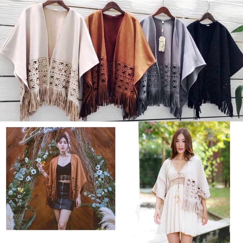 มาค่ะพร้อมส่ง เสื้อคลุมหนัง เสื้อคลุมโบฮีเมี่ยน งานรอบที่ 5 ค่ะหมดล้อตนี้คืออีกยาวเลย
