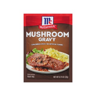 McCormick Mushroom Gravy แม็คคอร์มิค ผงปรุงอาหารสำหรับทำน้ำเกรวี่ผสมเห็ด 21 กรัม ผงปรุงรส มัชรูม