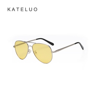 Kateluo แว่นตากันแดด เลนส์โพลาไรซ์ UV400 มองเห็นกลางคืน ป้องกันแสงสะท้อน สีเหลือง สําหรับผู้ชาย และผู้หญิง K0922