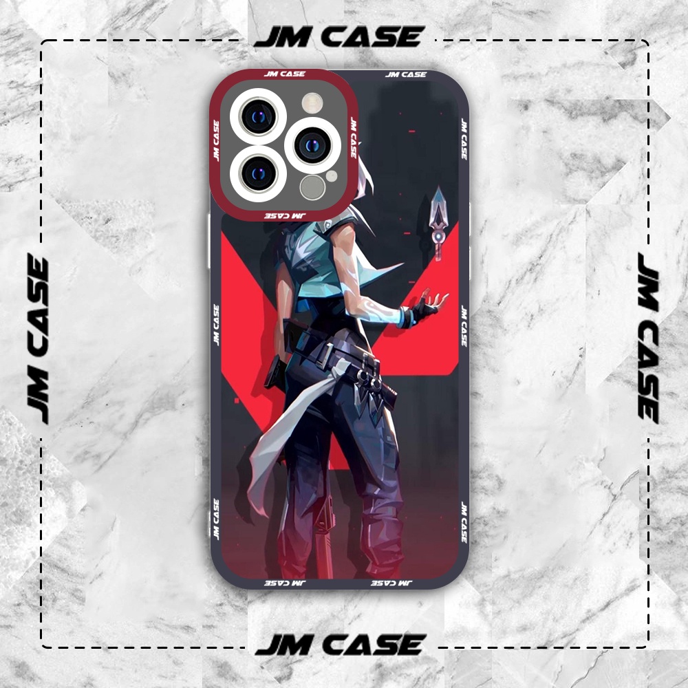 OPPO SAMSUNG XIAOMI JMCase Agent Jett Game FPS Valorant Square Edge เคส iphone
