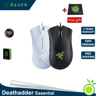 Razer DeathAdder Essential เมาส์สำหรับเล่นเกมแบบมีสาย 6,400DPI Optical Sensor - สีดำ (เมาส์สำหรับเล่นเกม)