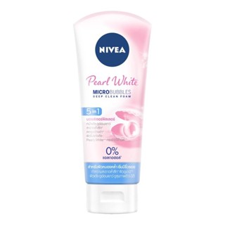 โฟมล้างหน้า สำหรับผิวธรรมดา-ผสม คล้ำเสีย นีเวีย NIVEA PEARL BRIGHT MICROBUBBLES DEEP CLEAN FOAM 100กรัม