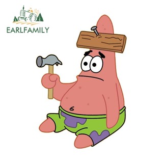 Earlfamily สติกเกอร์ไวนิล กันน้ํา ลายการ์ตูน Patrick Star JDM VAN Accerssories สําหรับติดตกแต่งประตูรถยนต์ แล็ปท็อป ขนาด 13 ซม. x 8.8 ซม.