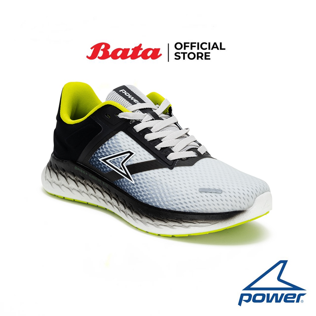 Bata บาจา ยี่ห้อ Power รองเท้าผ้าใบแบบผูกเชือก ออกกำลังกายเดินวิ่ง Sport Sneakers สำหรับผู้ชาย รุ่น XoRise+ 500 GT สีดำ 8186225
