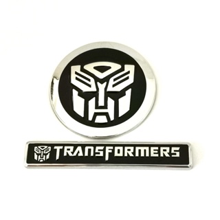 สติกเกอร์โลหะ รูปสัญลักษณ์ Transformers Autobot 3D สีดํา สําหรับติดตกแต่งรถยนต์ รถบรรทุก 1 ชิ้น