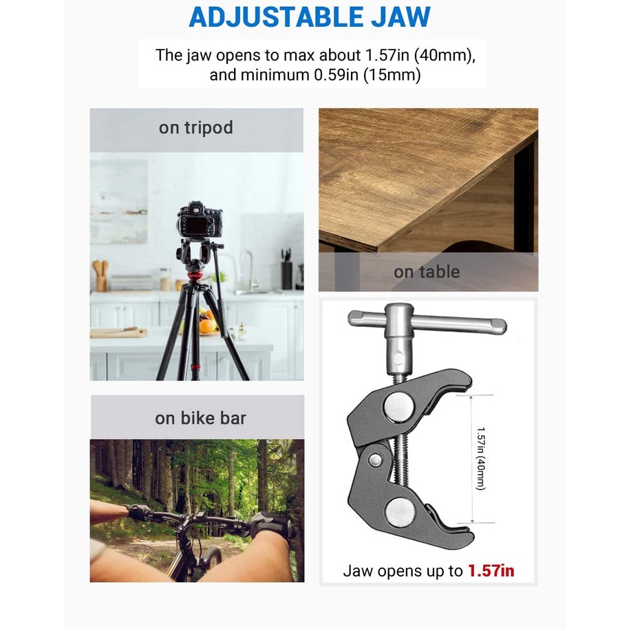 SmallRig Super Clamp Mount with 1/4" Screw Ball Head Mount 1124