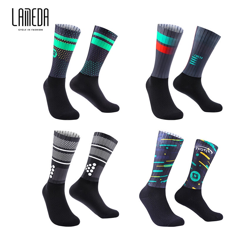 Lameda Professional ขี ่ จักรยานถุงเท ้ า Anti-slip MTB จักรยานเสือหมอบผู ้ ชายผู ้ หญิงวิ ่ งถุงเท ้ ากีฬากลางแจ ้ ง