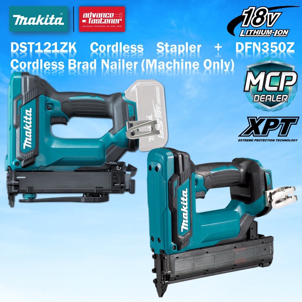 Makita 18V DFN350Z Cordless Brad Nailer + DST121ZK เครื่องเย็บกระดาษไร้สาย (เฉพาะเครื่อง)