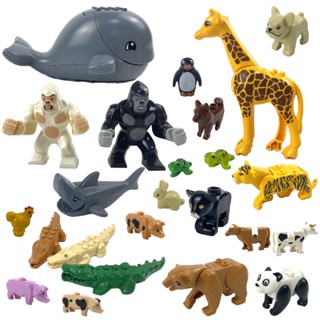 Zoo MOC ชุดของเล่นบล็อกตัวต่อ รูปสัตว์ ยีราฟ เสือดาว แพนด้า