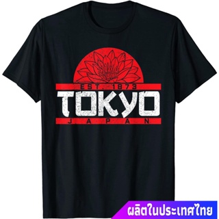 เสื้อยืดสีพื้นไซส์ใหญ่ Tokyo Japan Est. 1873 Lotus Flower Japanese Souvenir Gift T-Shirt sale Tokyo Olympics