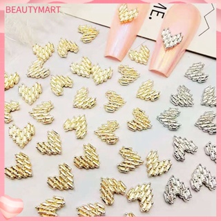 [beautymart] อุปกรณ์ตกแต่งเล็บ พลอยเทียม รูปหัวใจ 3D แวววาว สร้างสรรค์ หรูหรา สําหรับตกแต่งเล็บ 10 ชิ้น