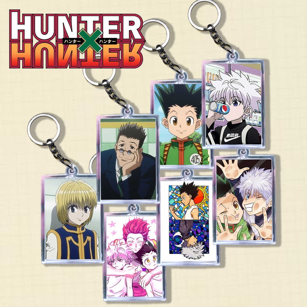 GANTUNGAN Hunter X Hunter พวงกุญแจโฮโลแกรมด้านหน้าด้านหลัง