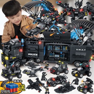 พร้อมส่ง👍เข้ากันได้กับเลโก้ Phantom Ninja Building Blocks เมืองประกอบปริศนารถตำรวจพิเศษของเล่นเลโก้