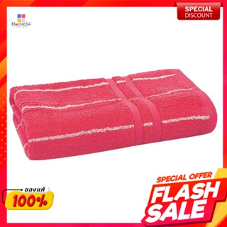 ผ้าขนหนู ขนาด 27 x 54 นิ้ว สีพื้นชมพูริ้วขาวTowel size 27 x 54 inches, pink base color, white stripe