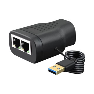 Rj45 ตัวแยกสายอีเธอร์เน็ต PVC 1 เป็น 2 ชาร์จ USB สําหรับ Cat5 Cat5e Cat6