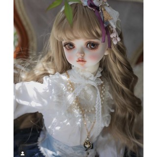 Bjd doll (doll wig) ตุ๊กตา พร้อมส่ง ชุดวิกผมตุ๊กตาเจ้าหญิงเฮลโลคิตตี้ ผมยาวหยิก