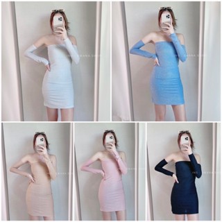 “ Party blink dress “ เดรสเกาะอก + ปลอกแขน(แยก) เป็นเดรสกริตเตอร์ ผ้าไม่คัน รุ่นนี้เป็นผ้ายืดตามลำตัว มาพร้อมปลอกแขน