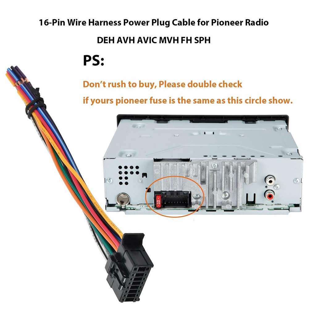 สายไฟสเตอริโอ 16Pin สําหรับ 2010-up Pioneer DEH Model & NEW ราคา ถูกที่สุด ดีลบีเคเค แกลเลอรีภาพที่ 7
