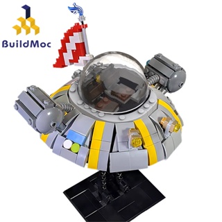 Buildmoc Rick and Morty comic Ricks Mannable spacecraft Space Cruiser บล็อคตัวต่อของเล่น สําหรับเด็ก ของขวัญ 554 ชิ้น