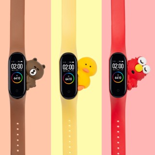 สายนาฬิกาซิลิโคน Mi band 3/4/5/6/7 สายนาฬิกาการ์ตูนน่ารัก