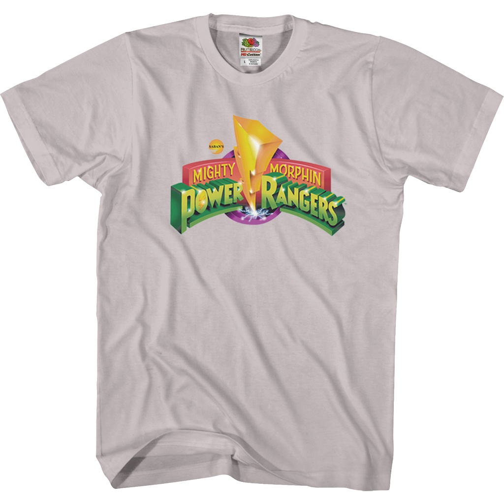 Logo Mighty Morphin Power Rangers T-Shirt เสื้อยืดไม่ต้องรีด เสื้อเชิ้ต เสื้อเด็กหญิง