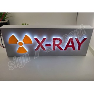 ป้ายกล่องไฟห้อง X-RAY หน้าเดียวแบบติดผนัง แสงออกรอบตัวอักษร รหัส : HP-011