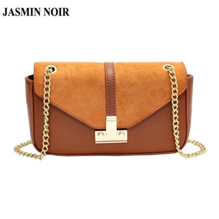 Jasmin NOIR กระเป๋าสะพายไหล่ กระเป๋าถือ หนัง PU แต่งสายโซ่คล้อง สไตล์เรโทร สําหรับสตรี