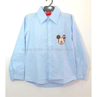 SH-138 เสื้อเชิ๊ตเด็กชาย Mickey สีฟ้าอ่อน