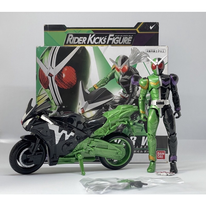 BANDAI Kamen Rider W Double Cyclone Joker &amp; Hard Boilder RIDER KICK`S FIGURE SERIES Action Figure 13.5 cm(แท้)