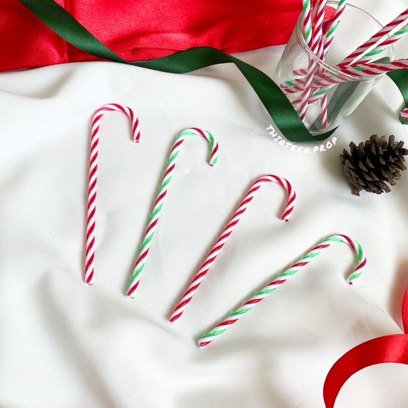 Christmas candy cane พร็อพลูกกวาดไม้เท้า ตกแต่งคริสต์มาส Thirteen.prop