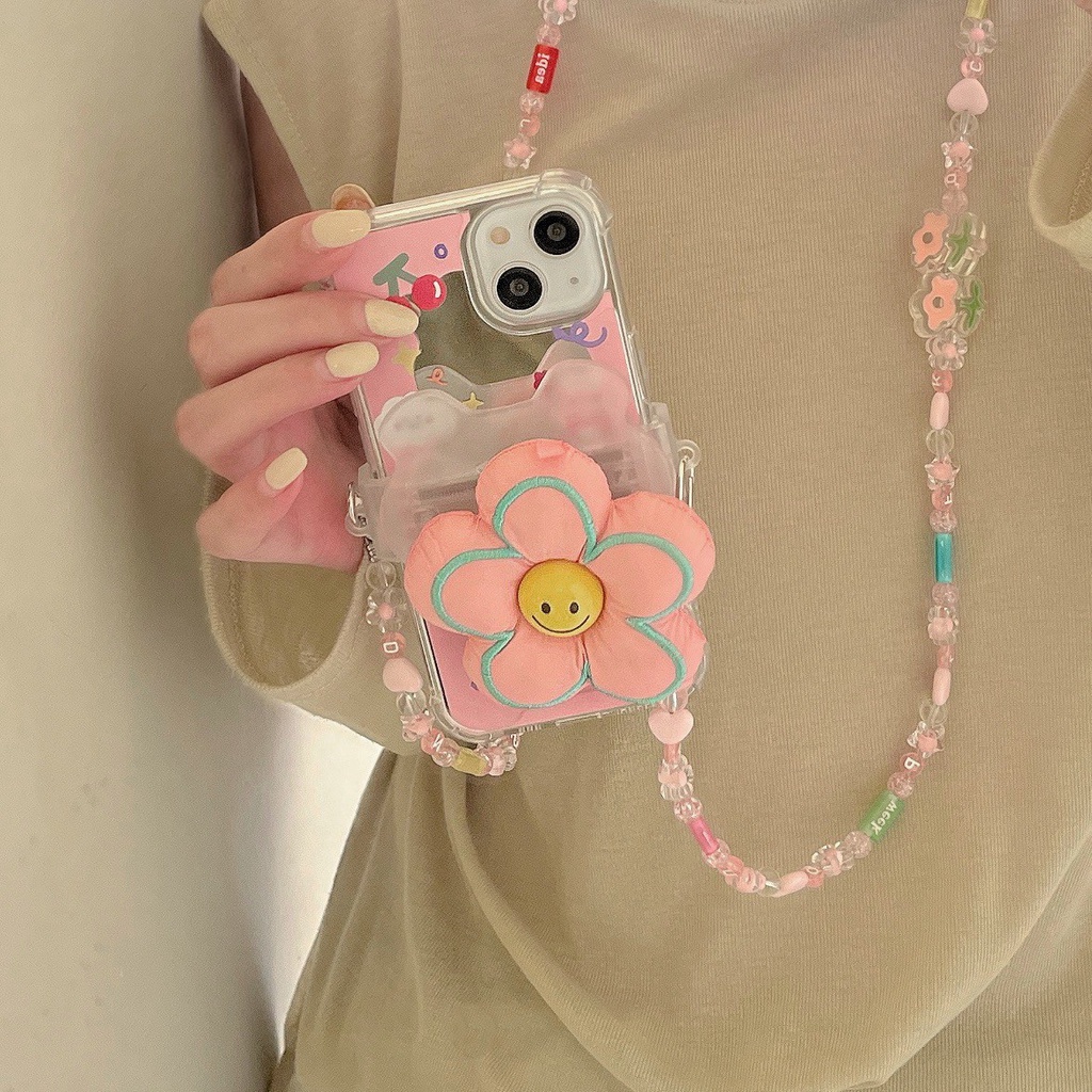 พร้อมส่งในไทย เคสโทรศัพท์ งานสาย สะพายคาดดอกไม้ TPU-R1796