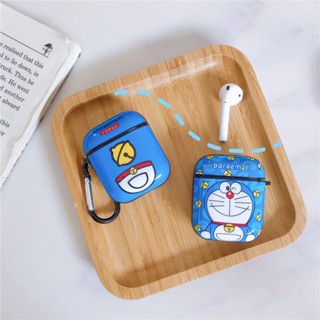 เคสหูฟัง TPU PC กันกระแทก ลายการ์ตูนโดราเอมอน พร้อมพวงกุญแจ สําหรับ AirPods 1 2 3 Pro 2