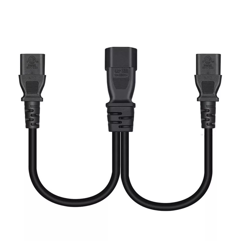 IEC320 C14 TO 2 X c13 Adapter Cable Power Extension Cable， C14 plug to dual socket C13 Splitter Cable，0.3m