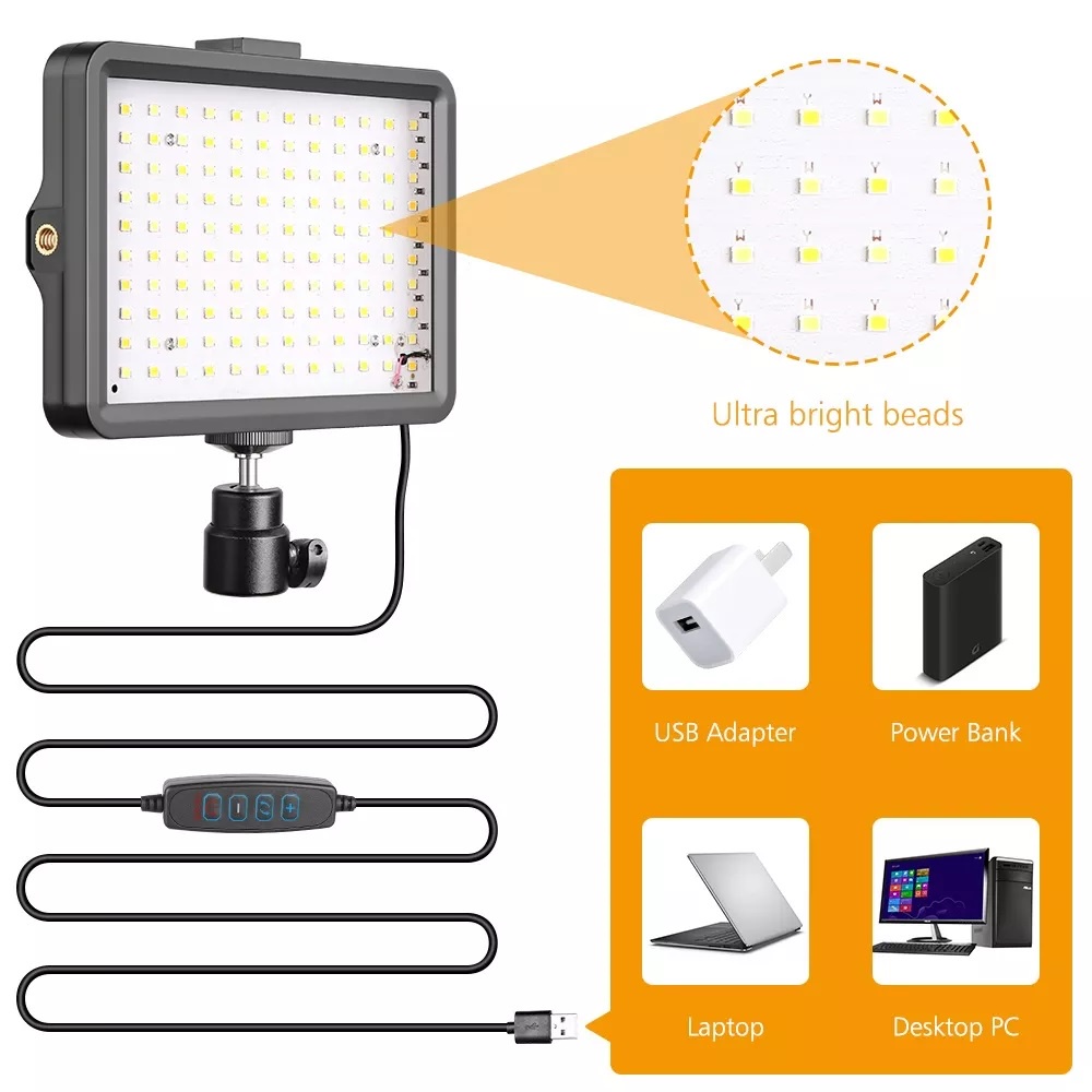 ชุดแผงไฟวิดีโอ LED หรี่แสงได้ 10 ระดับ 6 นิ้ว 120 ชิ้น