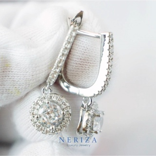 Neriza Jewelry/ ต่างหูเพชรสังเคราะห์ประกายไฟเทียบเท่าเพชรแท้ เกรดพรีเมี่ยม จัดส่งฟรี NE003