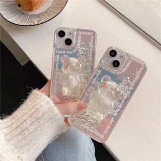 พร้อมส่งในไทย🧸💖เคสตู้น้ำ เคสสำหรับ iPhone Case เคสไอโฟน เคสตู้น้ำกากเพชร+แผ่นโฮโลแกรม+holder หมีเมฆ griptok X-13Promax