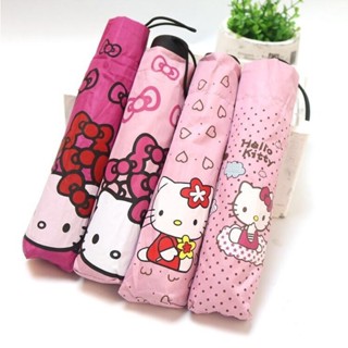 Hello Kitty Fabric Cartoon Cute Umbrella Pink Mini Umbrella Fold Long Handle Umbrella Sanrio Kids Umbrella Accesorios Gi