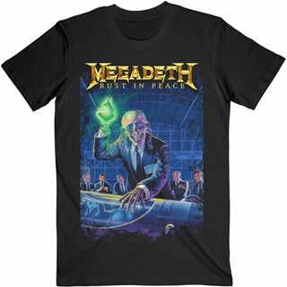 เสื้อยืดคุณภาพสูงพิมพ์ลาย Megadeth Rust In Peace 30th สําหรับผู้ชาย