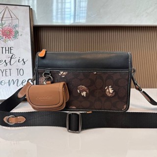 Coach cc131 Heritage Convertible Crossbody In Signature Canvas With Creature Print