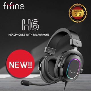 FIFINE H6 GAMING HEADSET FOR PC WIRED HEADPHONES WITH MICROPHONE 7.1 SURROUND SOUND COMPUTER USB HEADSET WITH EQ MODE