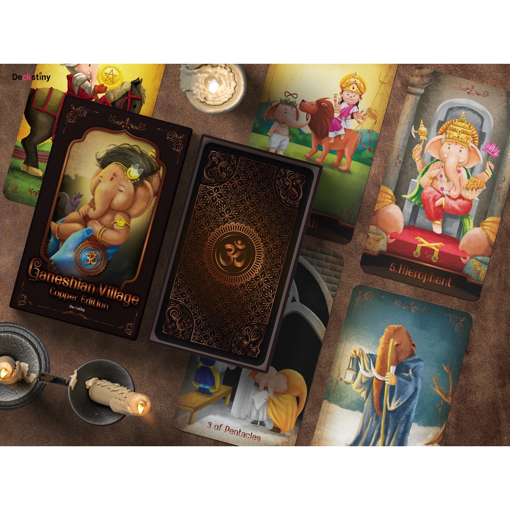 ไพ่พระพิฆเนศ Ganeshian Village Copper Edition Tarot คาเนเชี่ยน วิลเลจ ทาโรต์ มือ1 ในซีล Tarot Oracle